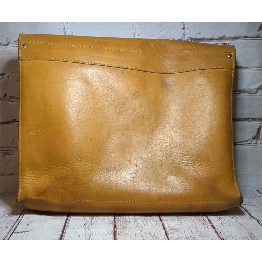 Leather Satchel Messenger Bag No Shoulder Strap